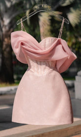 Trägerkorsett-Minikleid in Pink